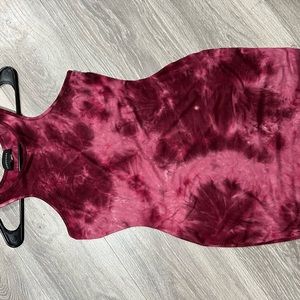 Fuchsia tie dye mini dress